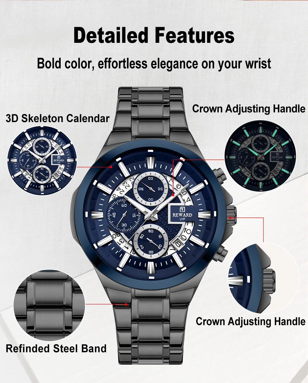 REWARD RD812269M stainless steel bracelet