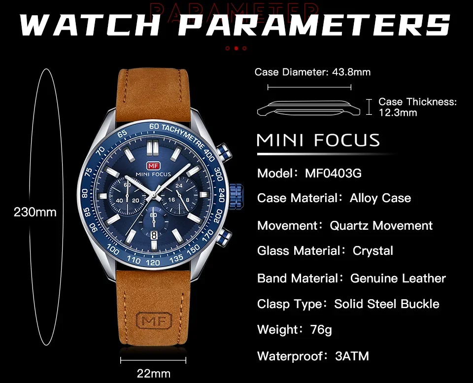 MINI FOCUS MF0403G watch being worn casually