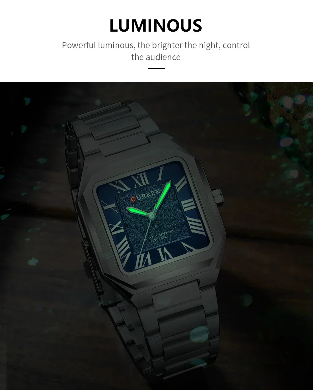 CURREN 8482 Original Mens Square Stainless Steel Watch | Supplier