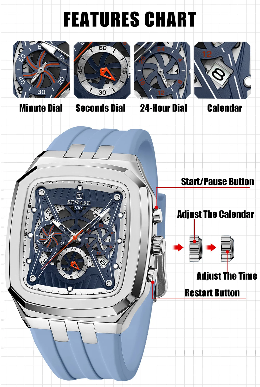 Reward Watches chronograph for men