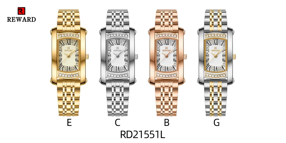 Reward RD21551L women's diamond rectangle watch front view
