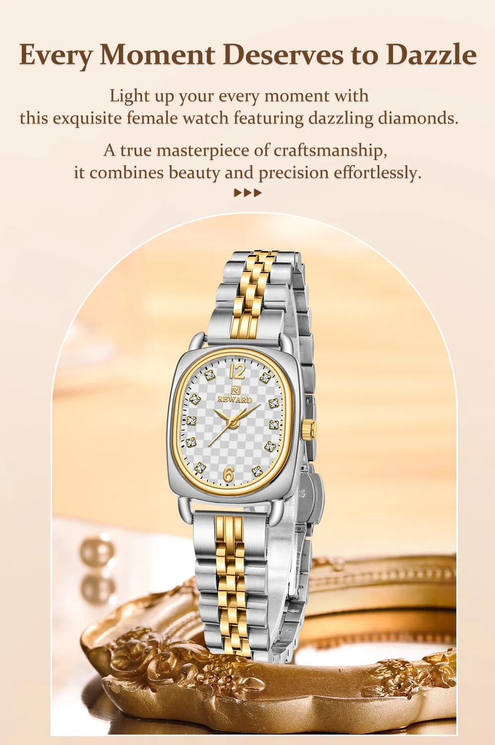 Reward RD212060L Vintage Square Women Gift Watch Minimalist High Quality Quartz Watch