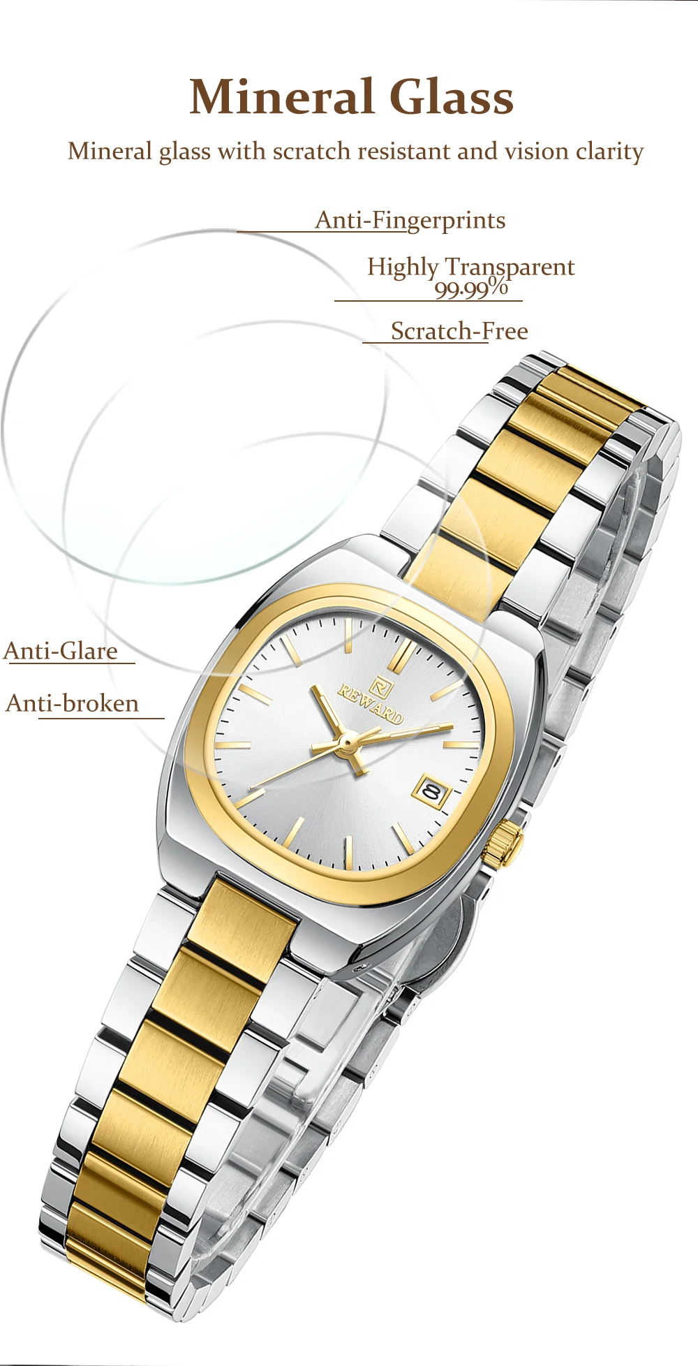 REWARD RD612826L Elegant Women's Luminous 30M Water Resistant Watch with Calendar