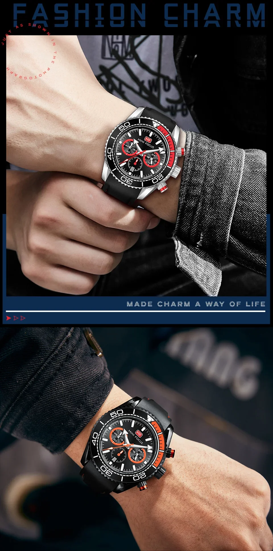 Best Price Wholesale Mini Focus MF0426G Racing Chronograph Watch Ready to Ship Dropship