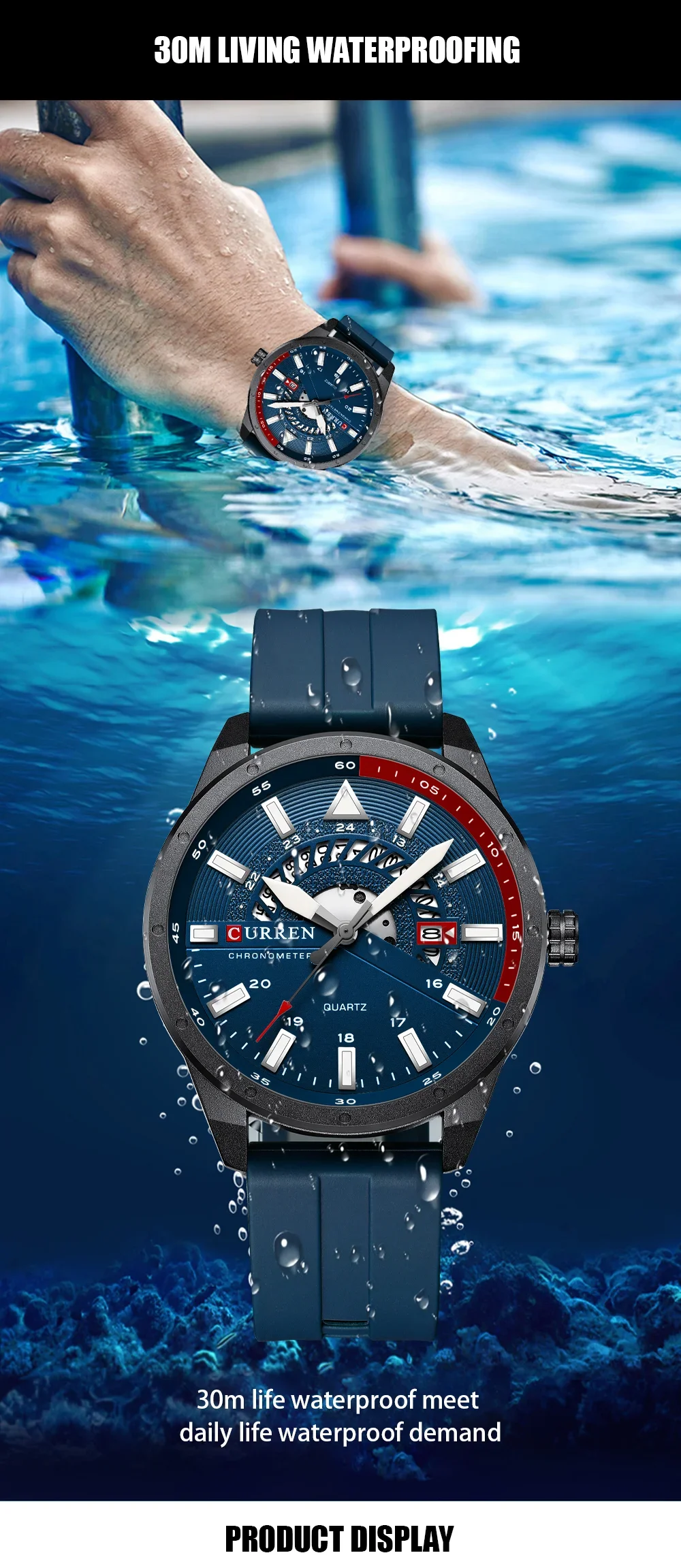 Waterproof feature of Curren 8421