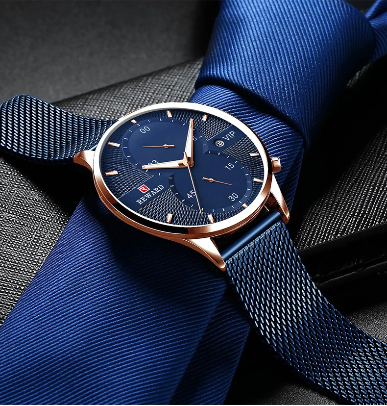 Reward RD82001M Men's Luxury Waterproof Ultra Thin Wrist Watches