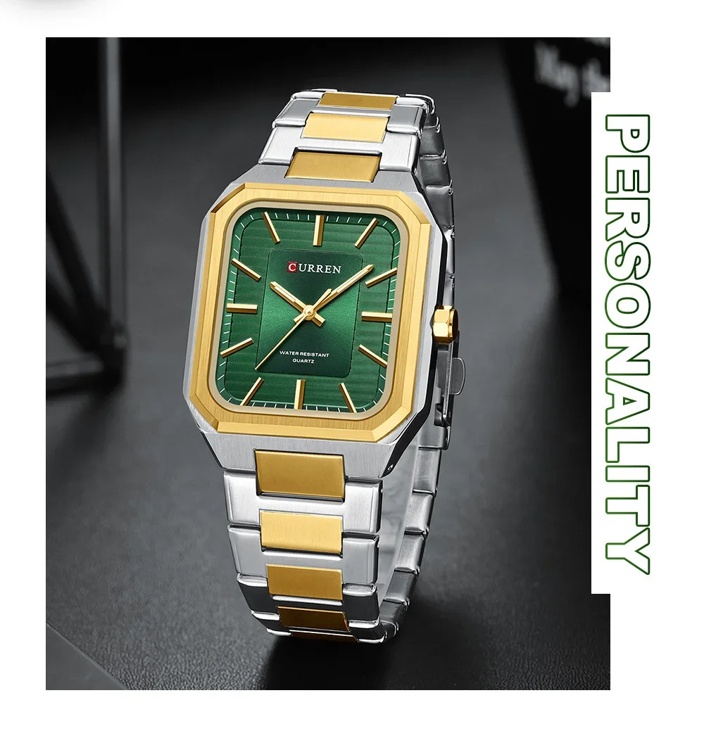 CURREN 8457 Wholesale Square Stainless Steel Quartz Men's Watch