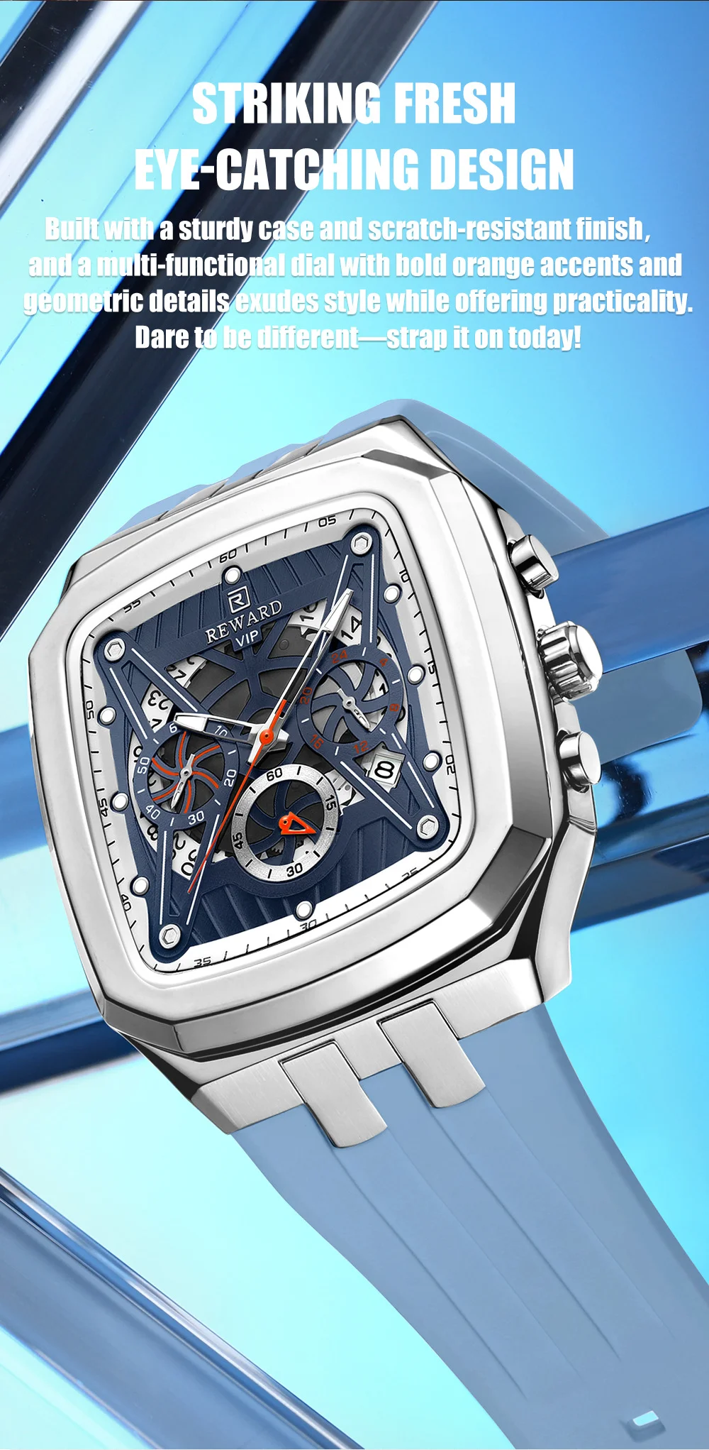 Reward RD832260M Chronograph Quartz Watch Luminous Watches for Men