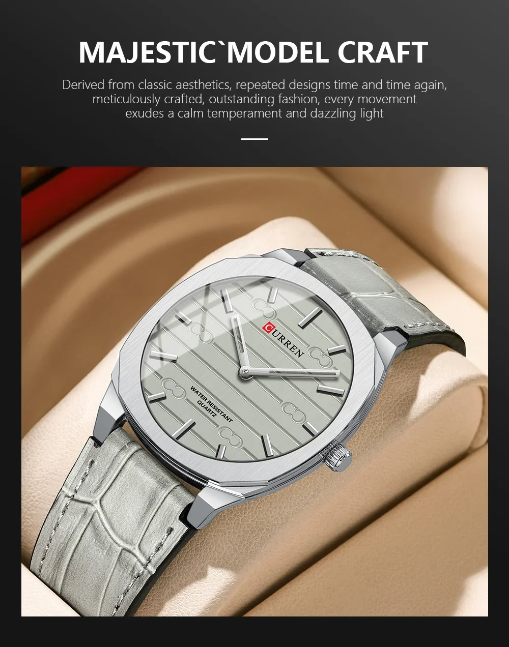 Factory Direct Best Price Curren 8480 Quartz Men Watch Luminous Leather Ready to Ship