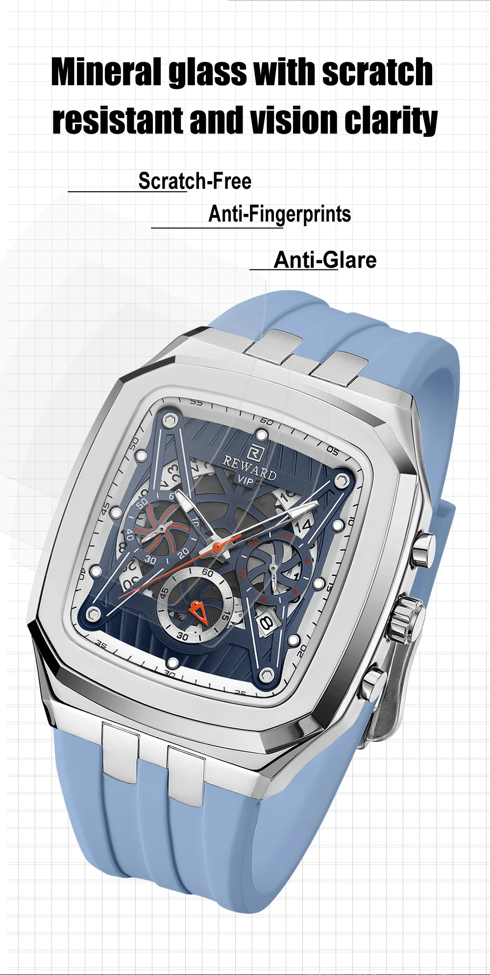 Reward RD832260M Chronograph Quartz Watch Luminous Watches for Men