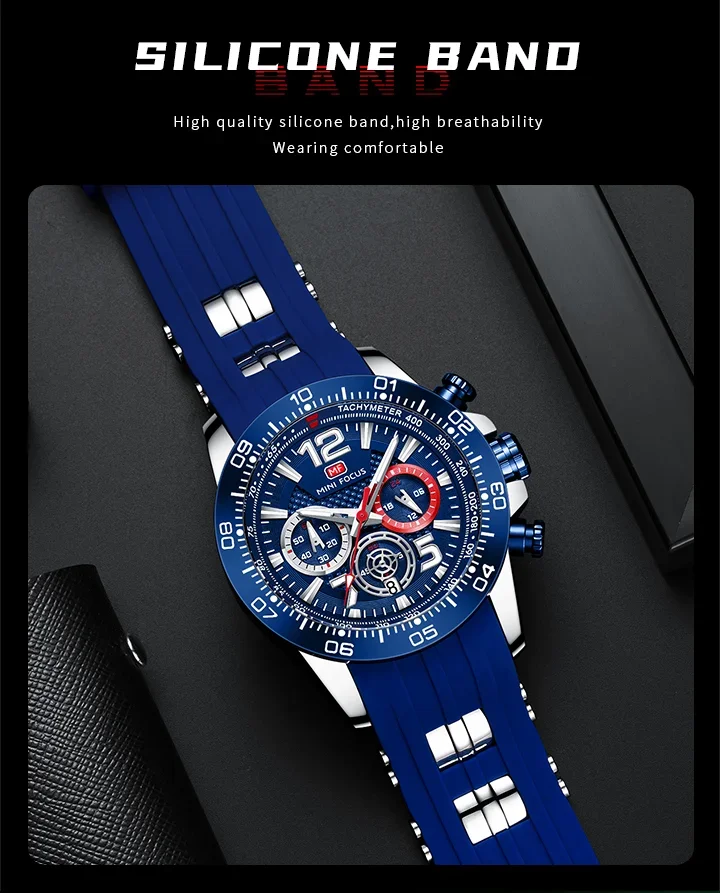 MINI FOCUS MF0290G waterproof sports watch on wrist