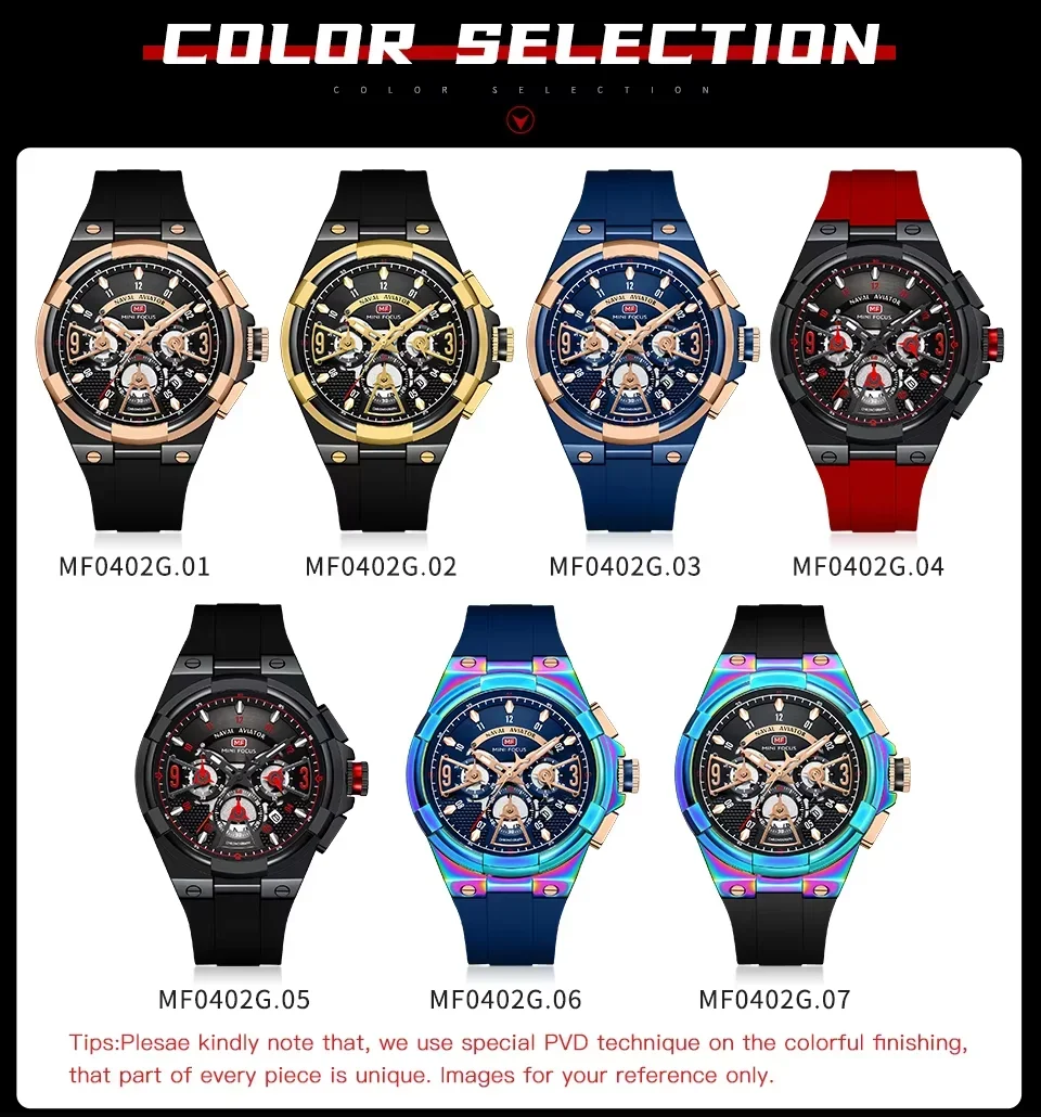 Mini Focus MF0402G Men's Chronograph Watch Front View