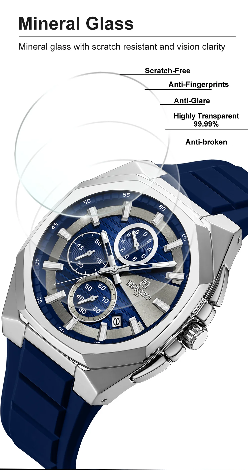 REWARD VIP RD833152M Men's Chronograph Quartz Watch with 30M Water Resistant