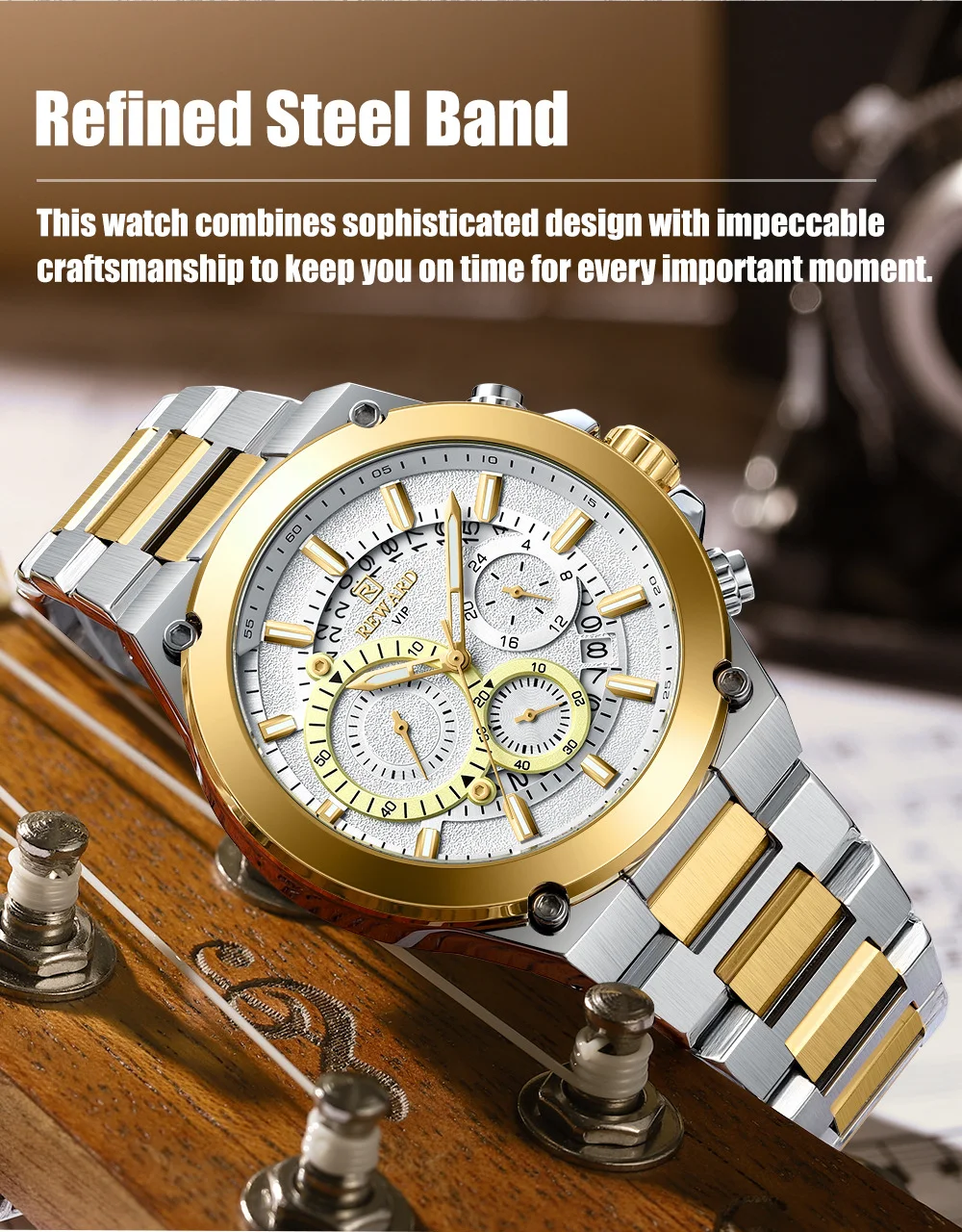 REWARD VIP Men's Watch RD812259M Chronograph Quartz Watches Auto Date