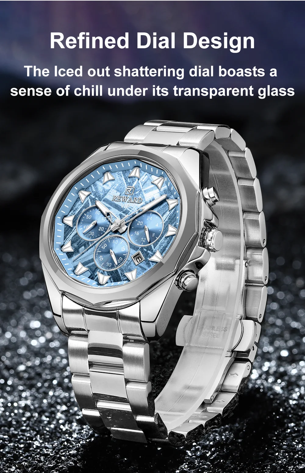 REWARD RD812052M 2026 New Textured Dial Men's Watch Quartz Watch