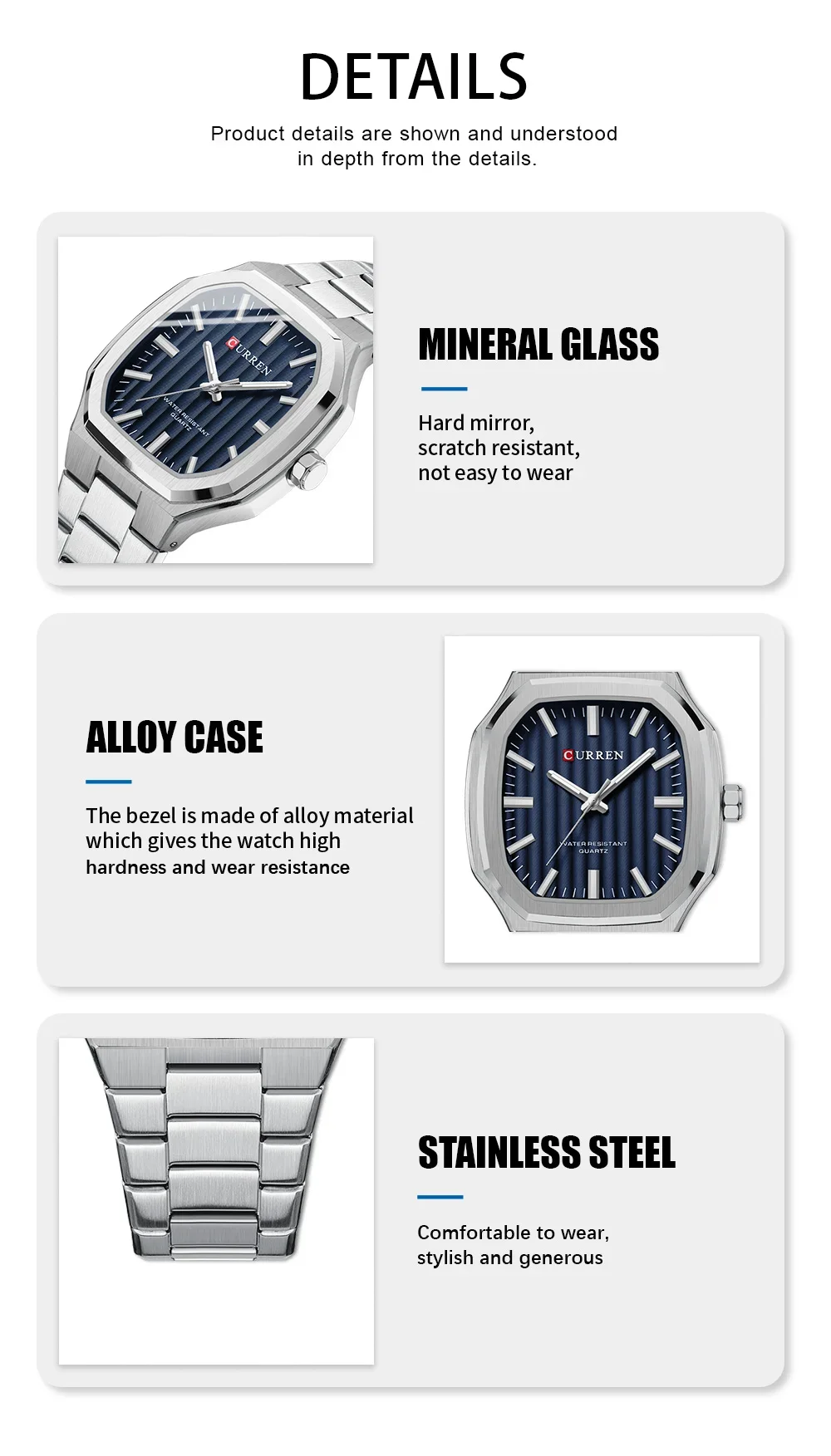 Curren 8458 waterproof casual watch on wrist