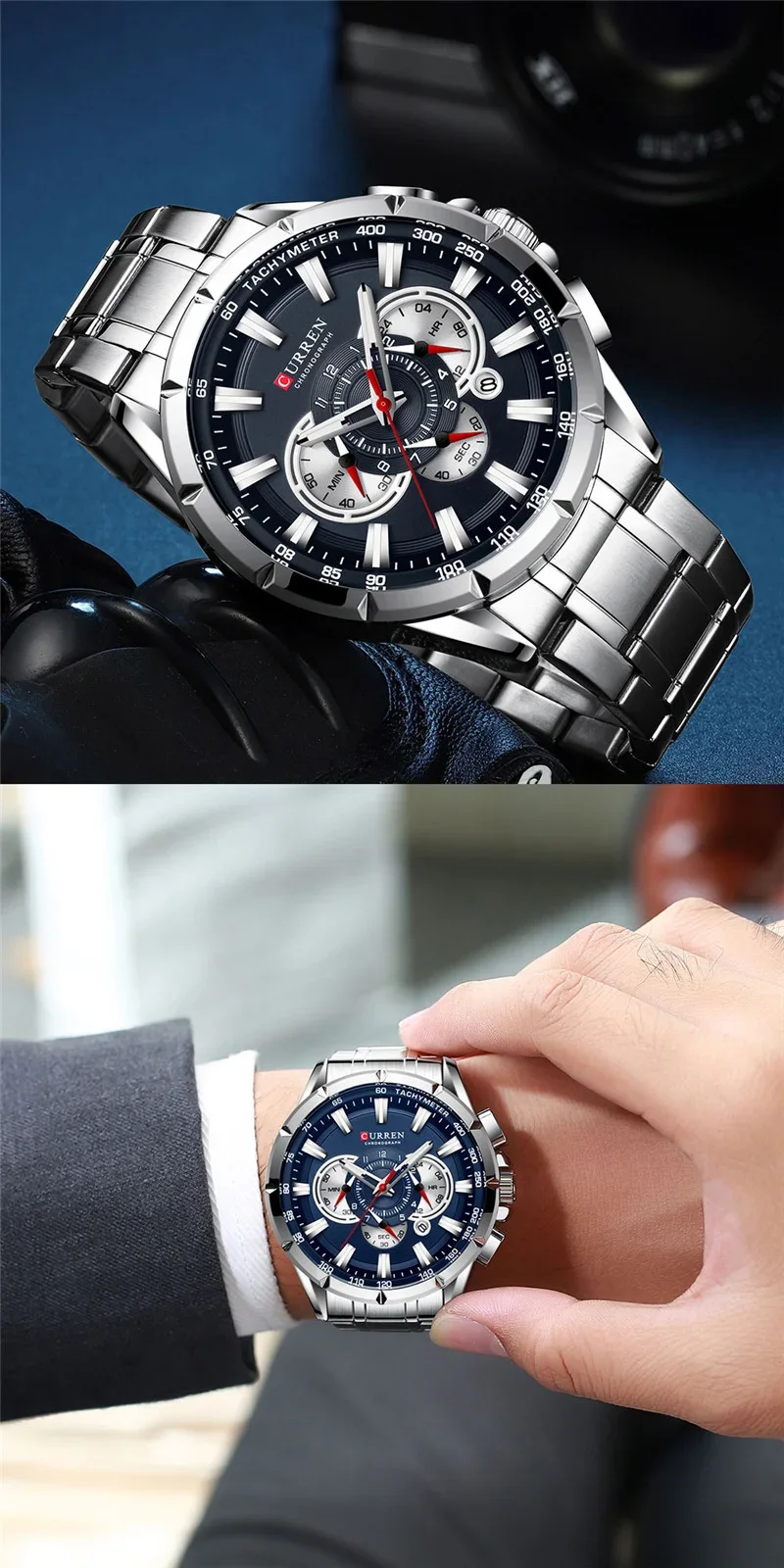 CURREN Original Factory Dropship 8363 Factory Wholesale Chronograph Watch