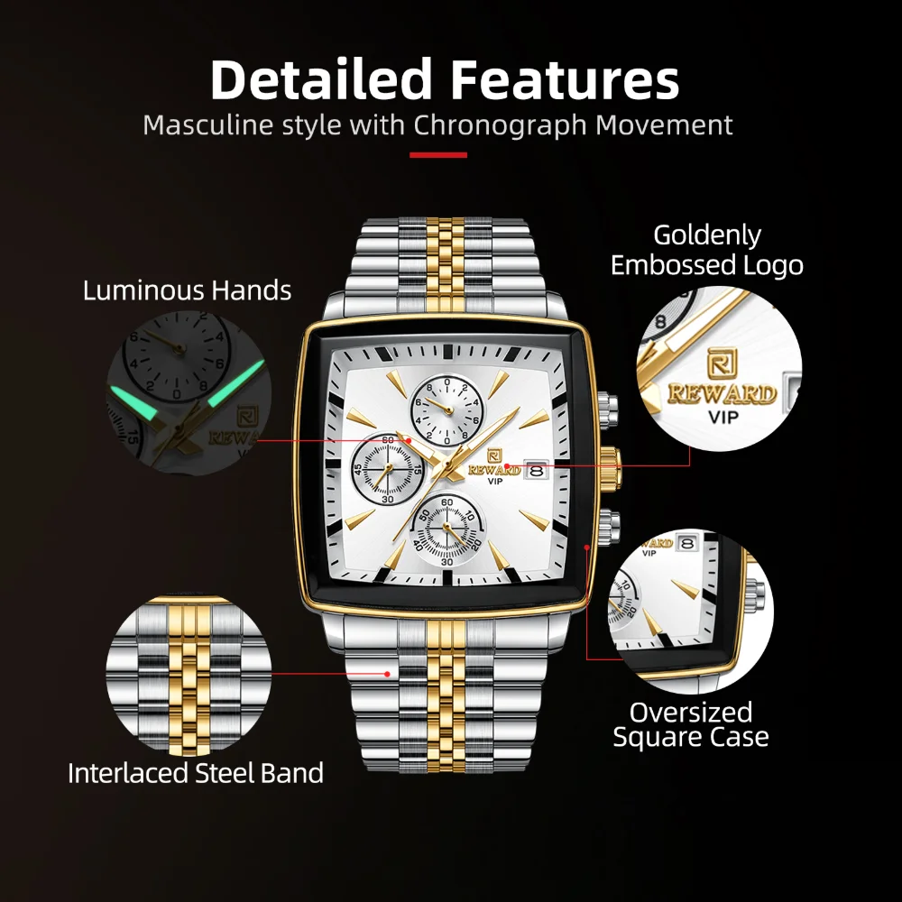 Men wearing REWARD VIP RD81100M Business Watch