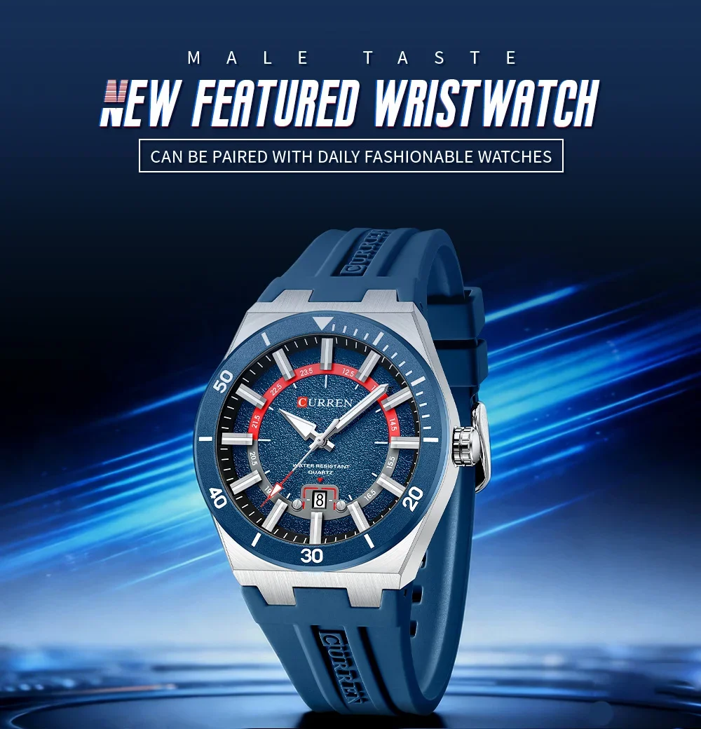 CURREN 8491 Minimalist Silicone Strap Men's Watch|30M Water Resistant