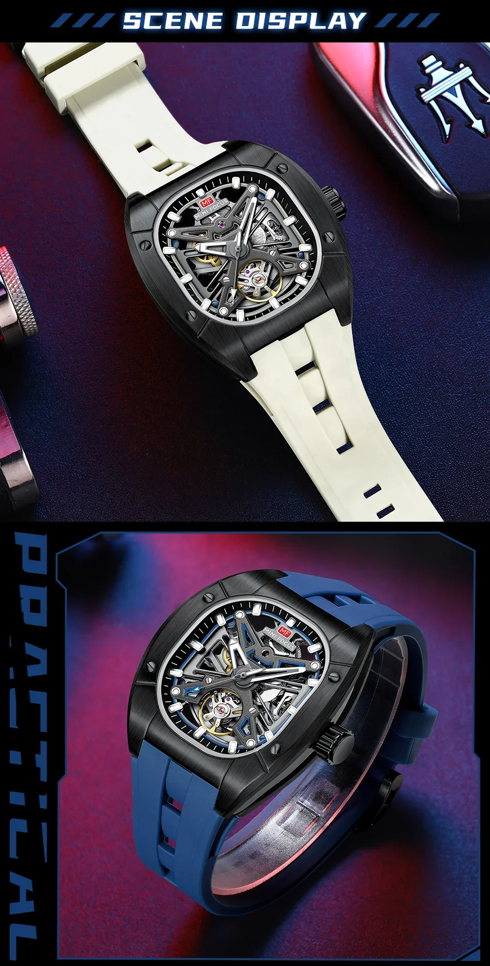 MINI FOCUS MF0618G Men's Fashion Automatic Mechanical Wristwatch