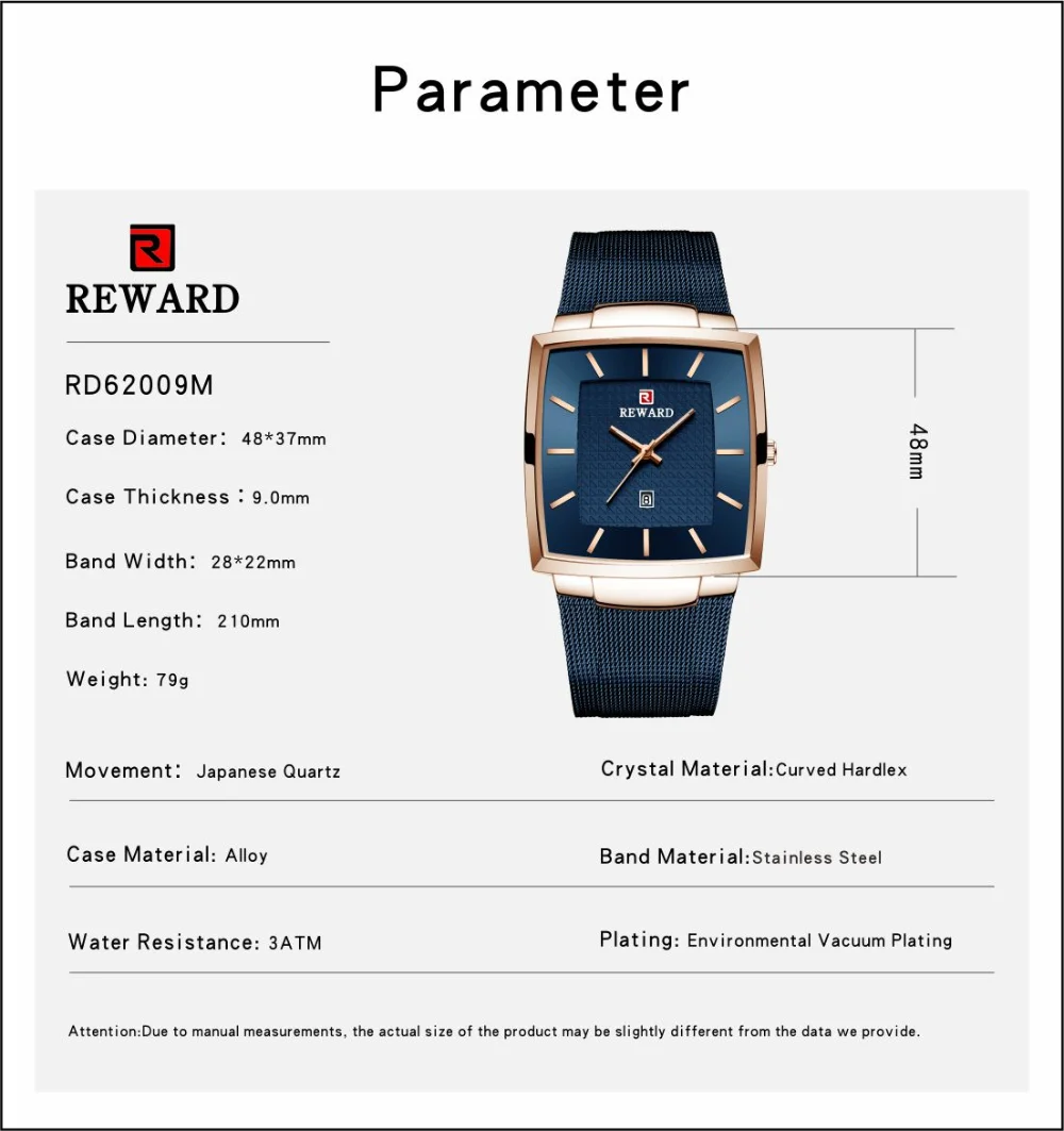 Reward RD62009M Watch Alloy Case Close-up