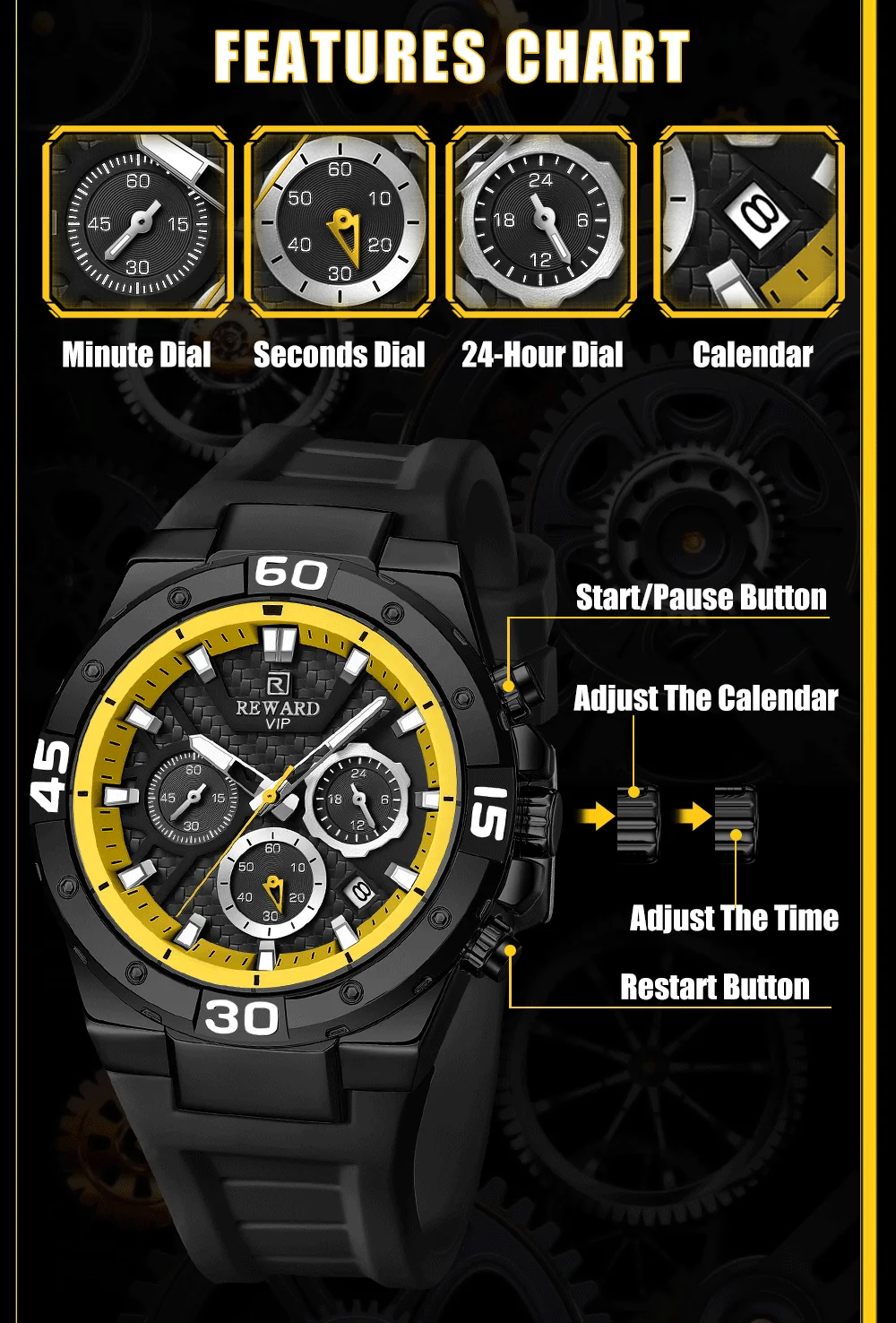 Reward RD83965M watch styled on a wrist in a casual setting