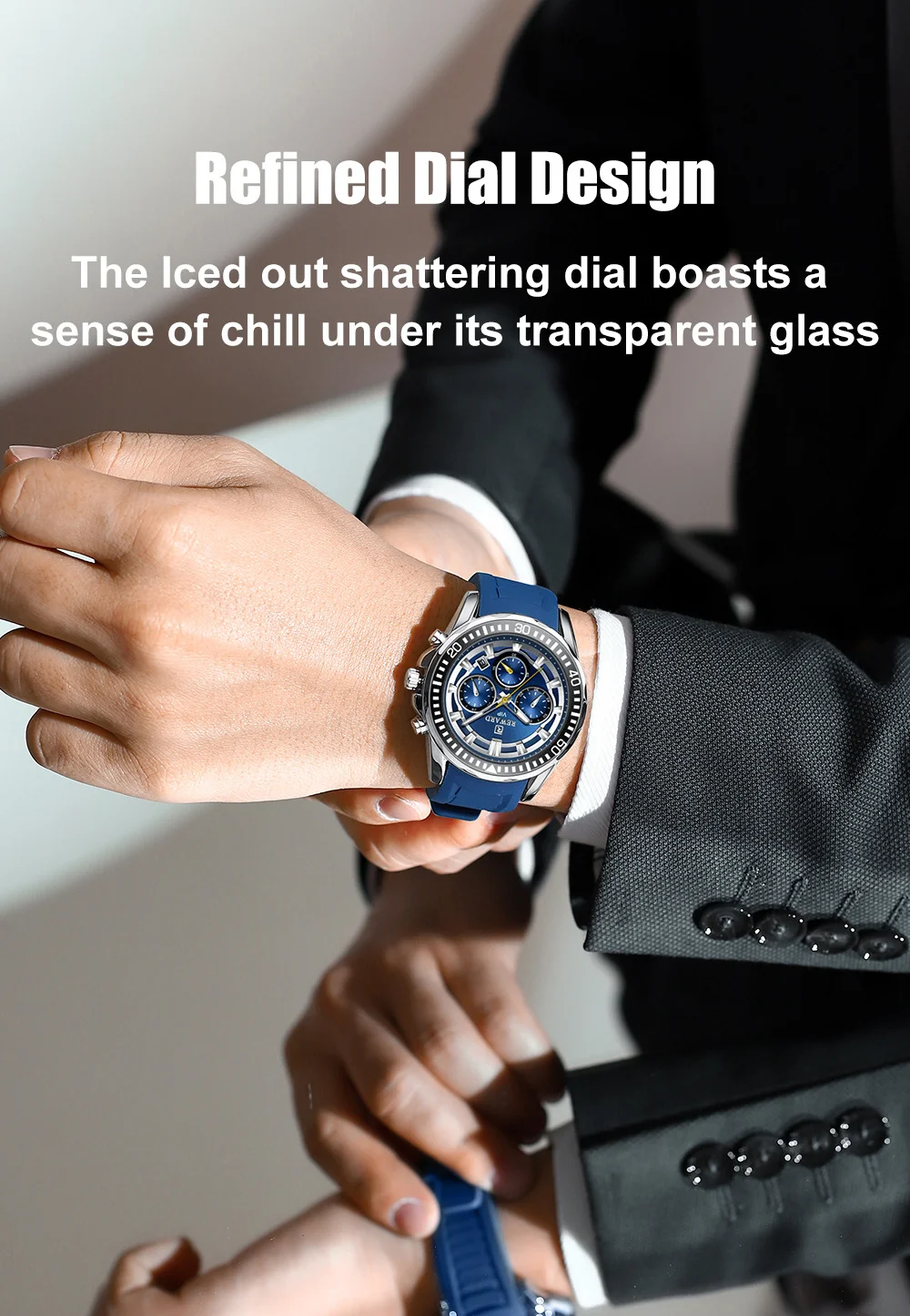 REWARD VIP Supplier Online sales 3-Subdial Men's RD832258M Watch
