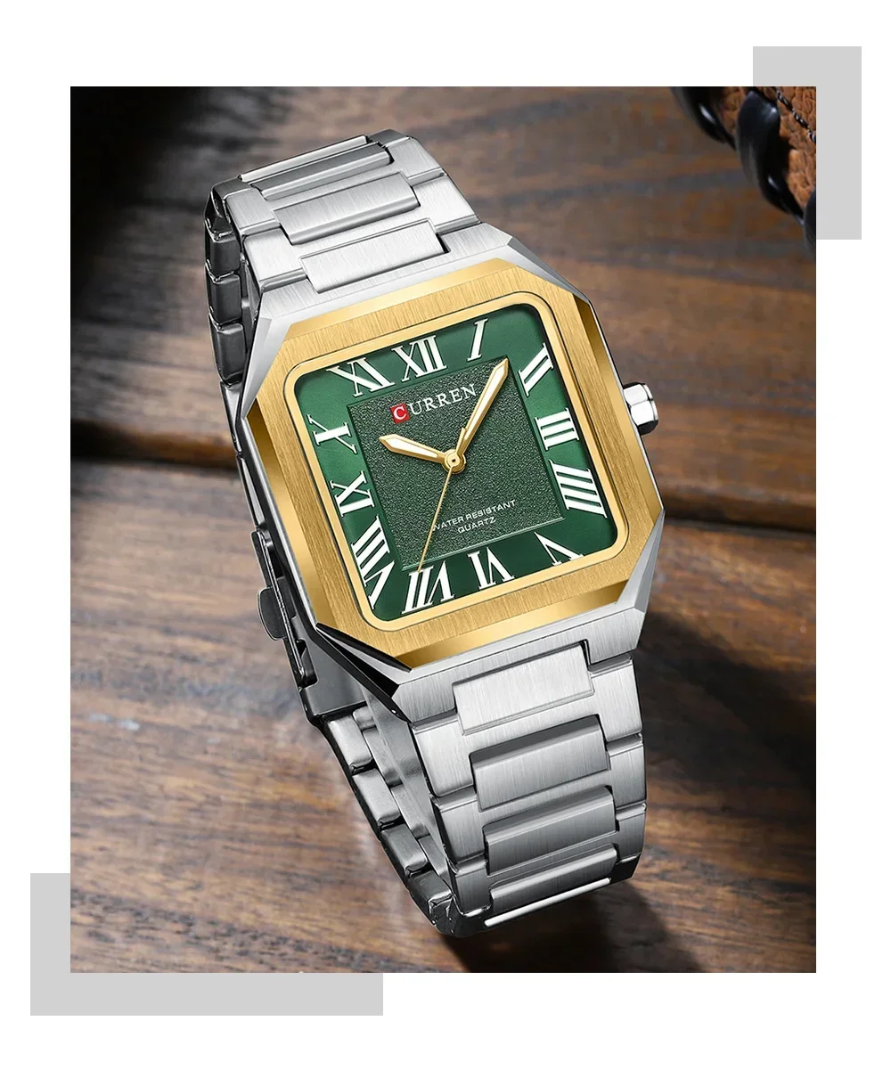 CURREN 8482 Original Mens Square Stainless Steel Watch | Supplier