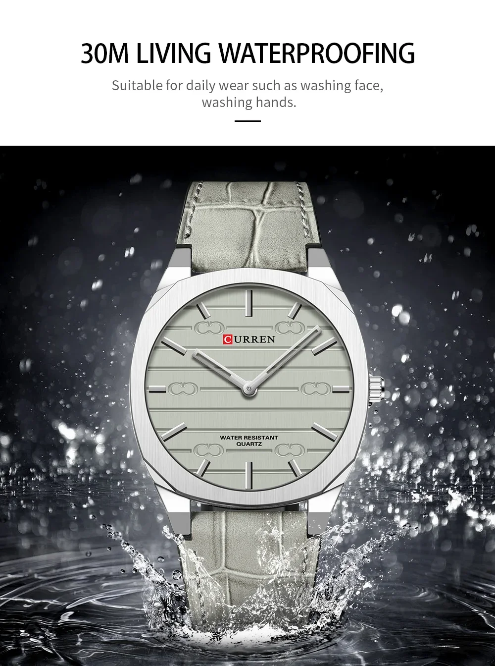 Factory Direct Best Price Curren 8480 Quartz Men Watch Luminous Leather Ready to Ship