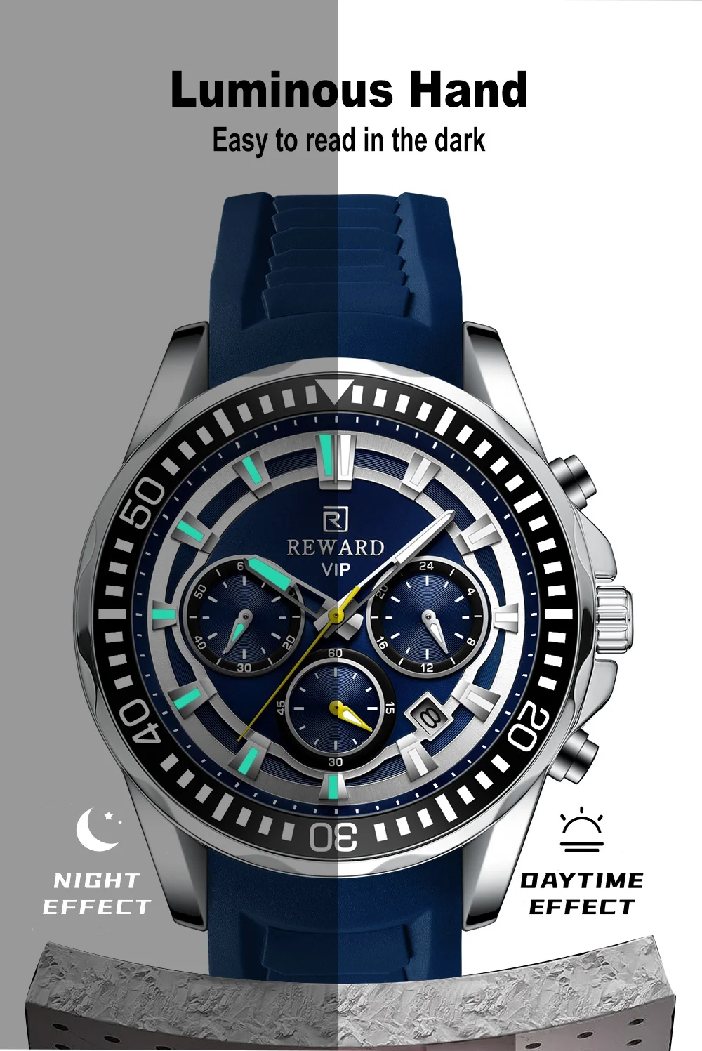 REWARD VIP Supplier Online sales 3-Subdial Men's RD832258M Watch