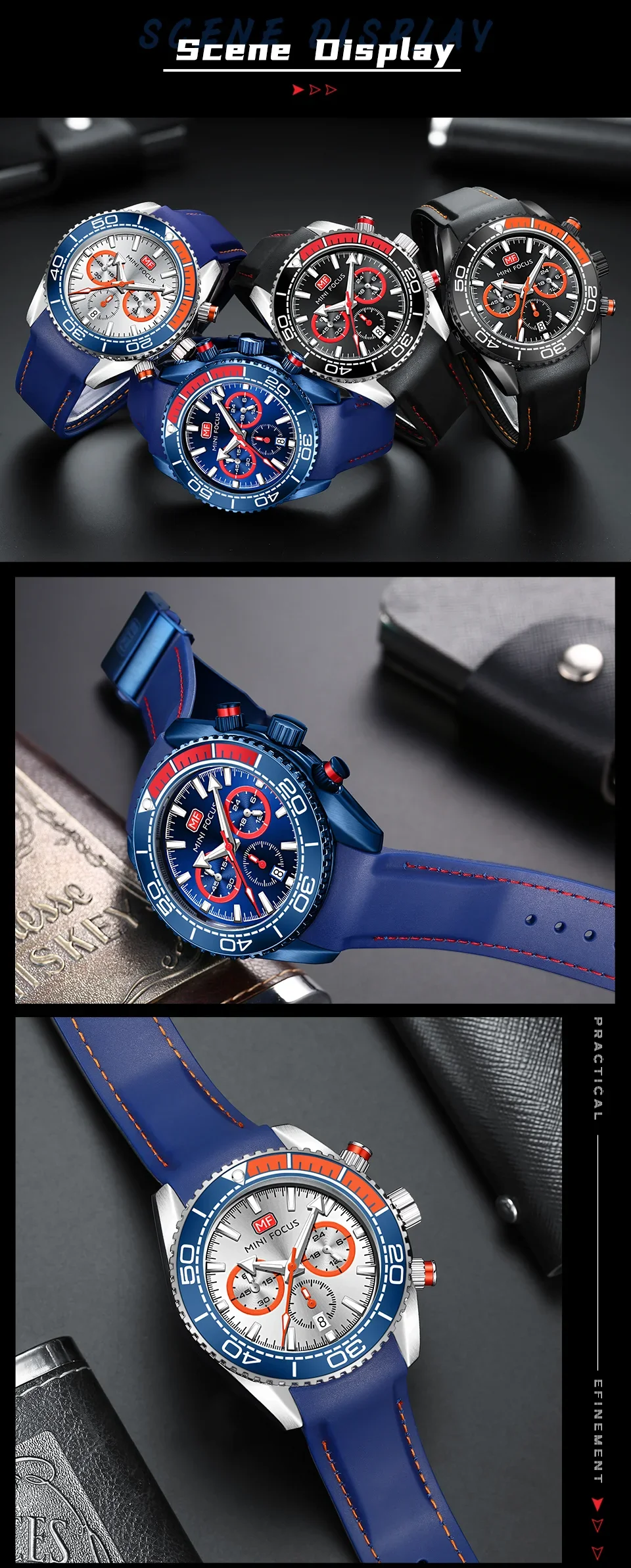 Best Price Wholesale Mini Focus MF0426G Racing Chronograph Watch Ready to Ship Dropship
