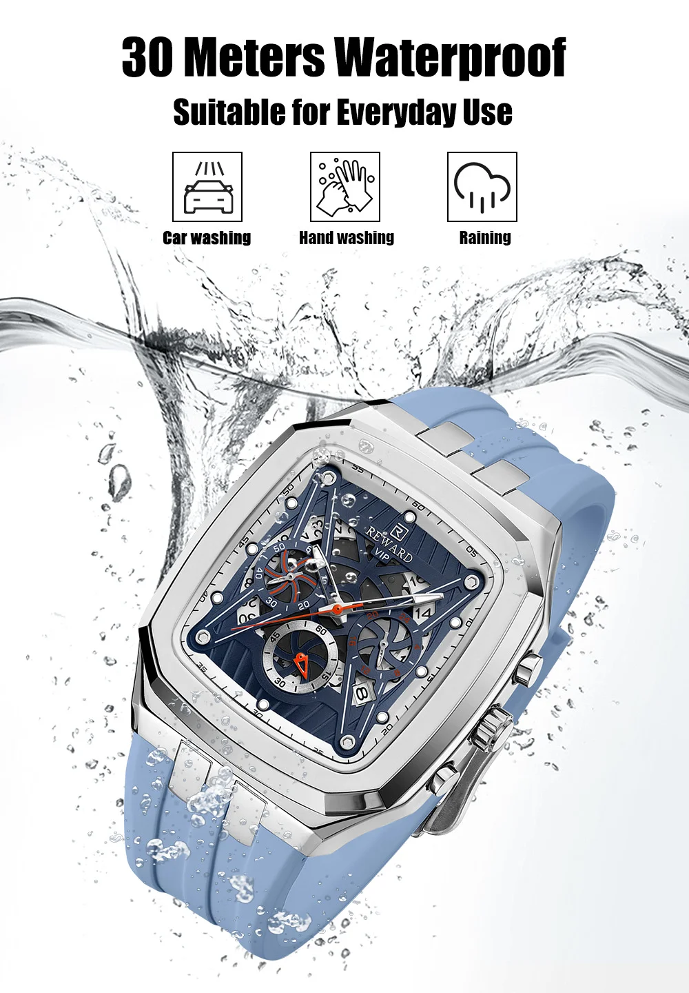 Reward RD832260M Chronograph Quartz Watch Luminous Watches for Men