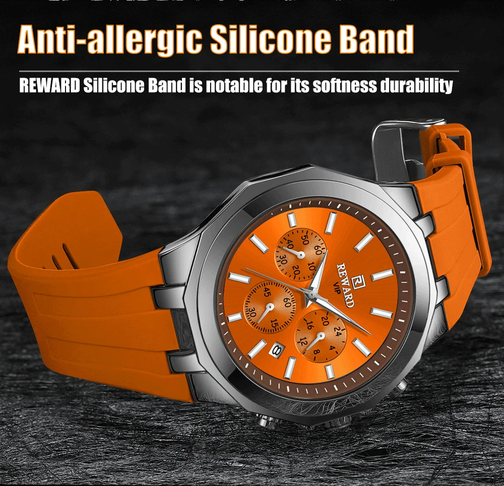 REWARD VIP Watch for Men Custom Luxury Fashion Silicone Sport Watches RD83966M