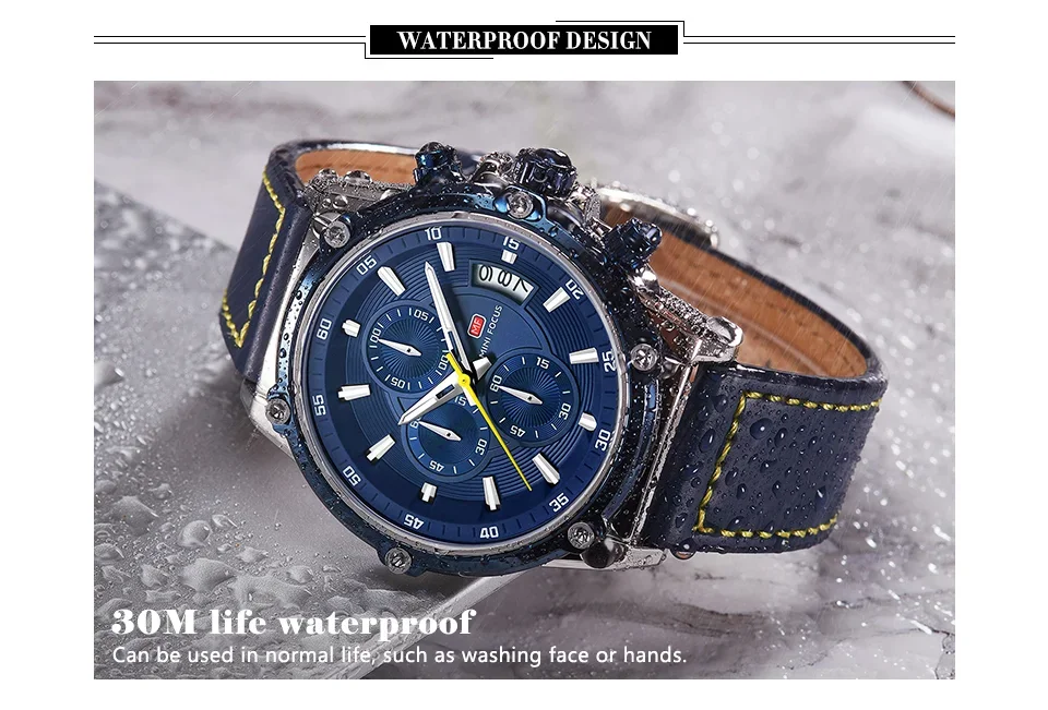 MF0175G MINI FOCUS Men's Fashion Quartz Watch | Leather Strap Date Chronograph Wholesale