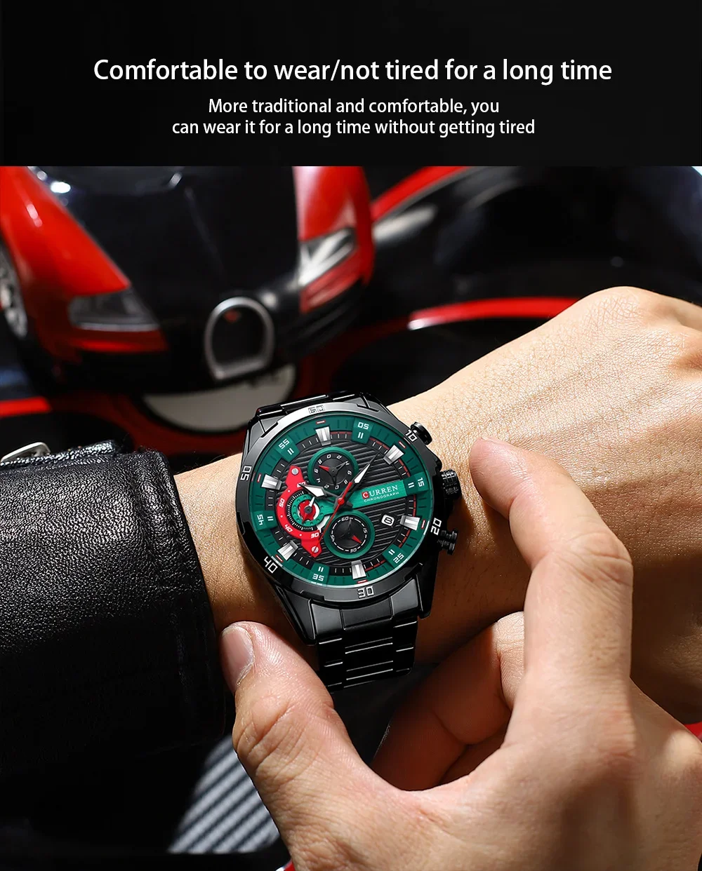 CURREN 8402 Factory Direct Multifunction Chronograph Waterproof Watch Dropshipping