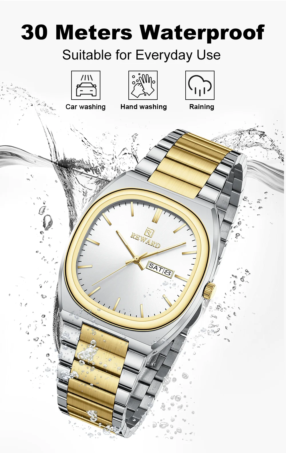 REWARD RD612826M Luxury Luminous Waterproof Men's Watch with Calendar