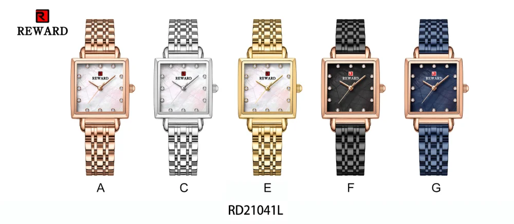 Reward RD21041L Square Case Women Watch Front View