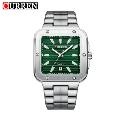 Bulk Curren 8479 Square Quartz Men Watch Luminous Date Ready to Ship Factory Best Price