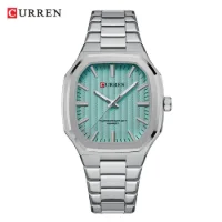 CURREN 8458 Men's Square Steel Band Quartz Watch Supplier - 4 Image
