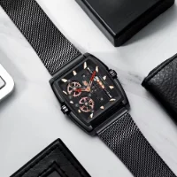 MINI FOCUS MF0322G Wholesale Steampunk Quartz Men's Watch – Ready to Ship Barrel Case Trendy Watches - 3 Image