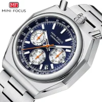 MINI FOCUS MF0601G Wholesale Men's Retro Quartz Watch-Luminous Pulsometer Chronograph Steel Band - 3 Image