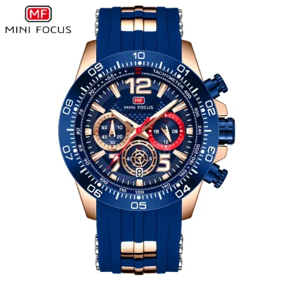 MINI FOCUS MF0290G Men's Sports Quartz Watch Wholesale | Silicone Strap Chronograph Watch