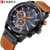 Curren 8291 Original Quartz Waterproof Mens Watch Leather Strap - 3 Image
