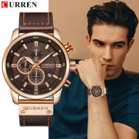 Curren 8291 Original Quartz Waterproof Mens Watch Leather Strap - 2 Image