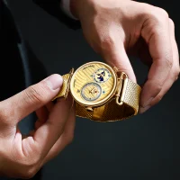 REWARD RD62002M Men's Luminous Auto Date Double Time Zone Watches - 3 Image