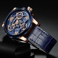 Bulk Mini Focus MF0249G Skeleton Men Quartz Watch Leather Ready to Ship Best Price - 2 Image