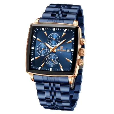 REWARD VIP RD81100M Multi-function Square Business Watch for Men