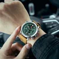 Mini Focus MF0463G Leather Straps Fashion Men Multifunction Chronograph Watches - 8 Image