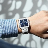 Bulk Curren 8479 Square Quartz Men Watch Luminous Date Ready to Ship Factory Best Price - 2 Image