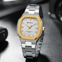 CURREN 8458 Men's Square Steel Band Quartz Watch Supplier - 5 Image